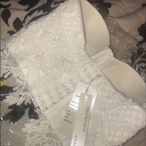 White lace bustier